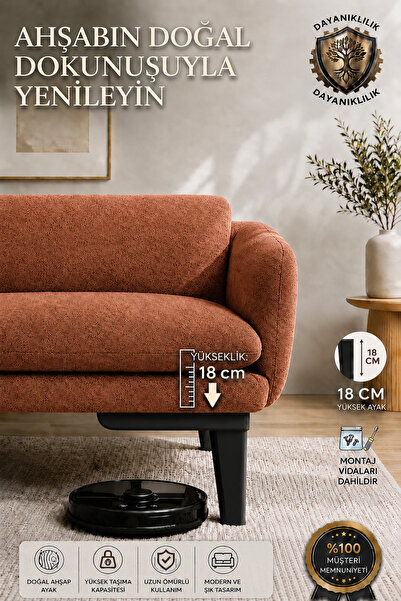 LEGORA WOOD DESIGN 18 cm Blunt Wooden Furniture Leg Black |   Gürgen Sofa, Co...