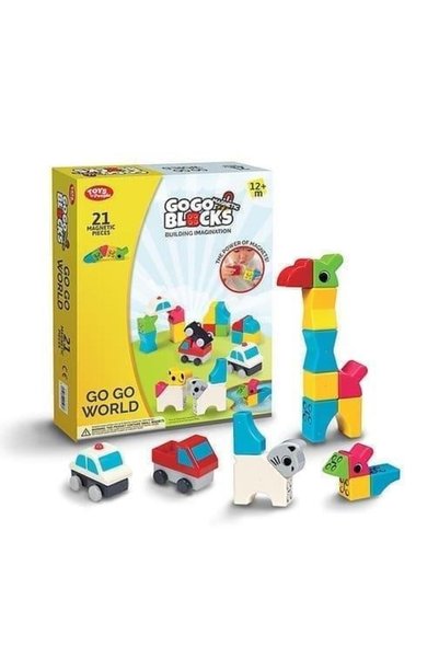 OEM Blocuri magnetice transparente PEOPLE BLOCKS - Set Zoo 21 piese