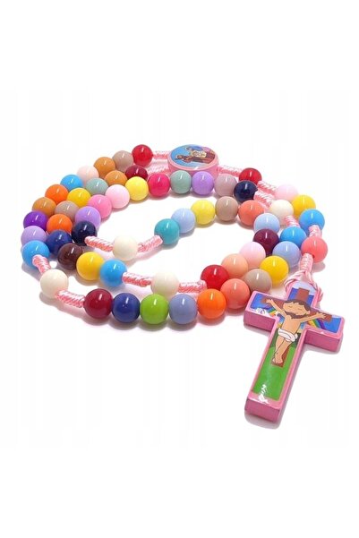 OEM Rozariu pentru copii Sacru Artă Sacramentară roz din plastic cu medalion ...