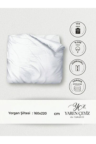 Yarençeyiz Yorgan Astar Şiltesi %100 Pamuk Tek Kişilik Fermuarlı Yorgan İç Kı...