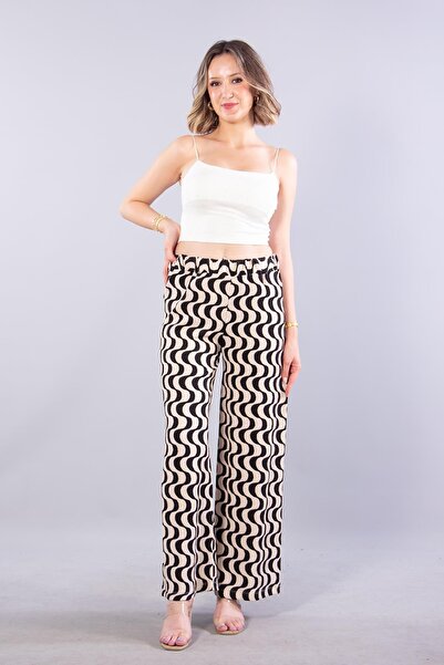 Mckanzie 5681 Wide Leg Patterned Trousers