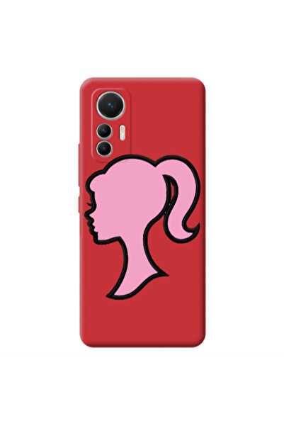 Other Xiaomi Mi 12 Lite Line girl Red Colored Silicone TPU Θήκη