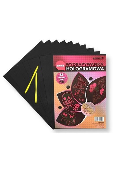 PENWORD Figurina set 10 foi holografice roz A4 2 stylusuri multicolor