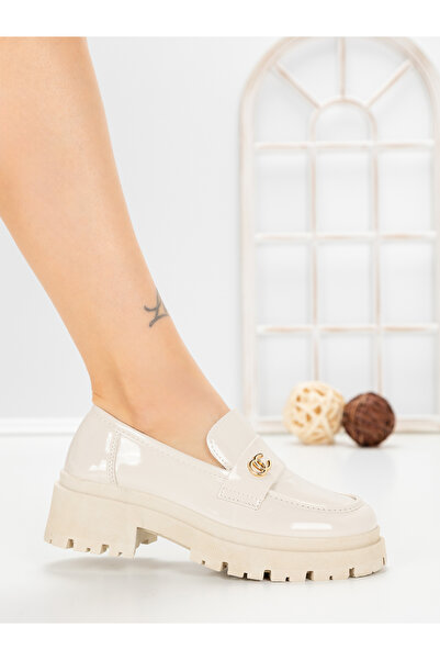 L.Day Pantofi casual dama bej din piele ecologica Monira