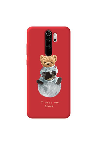 Other Xiaomi Redmi Note 8 Pro Bear in space Red Colored Silicone TPU Θήκη