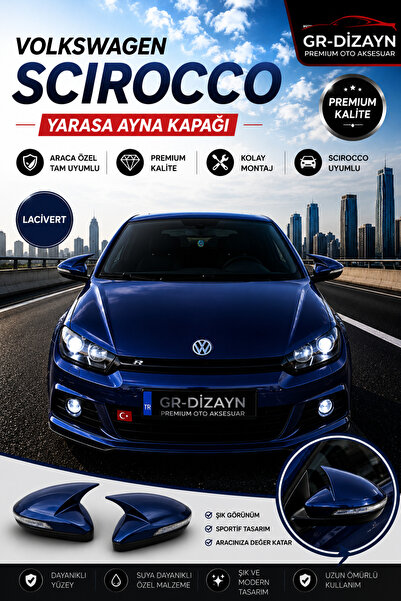 GR-Dizayn VOLKSWAGEN SCİROCCO ARACA ÖZEL BOYALI YARASA AYNA KAPAĞI A+