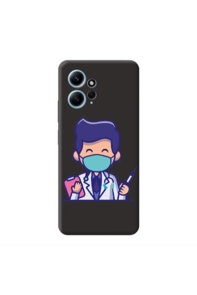 Other Xiaomi Redmi Note 12 4G Specialist Doctor Black Colored Silicone TPU Θήκη