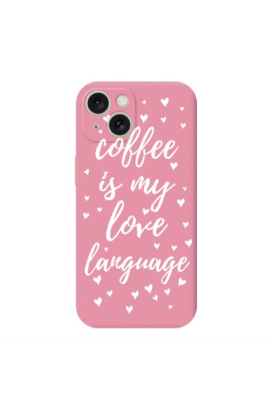 Other Apple iPhone 15 Plus Coffe is my love language Pink Colored Silicone TP...