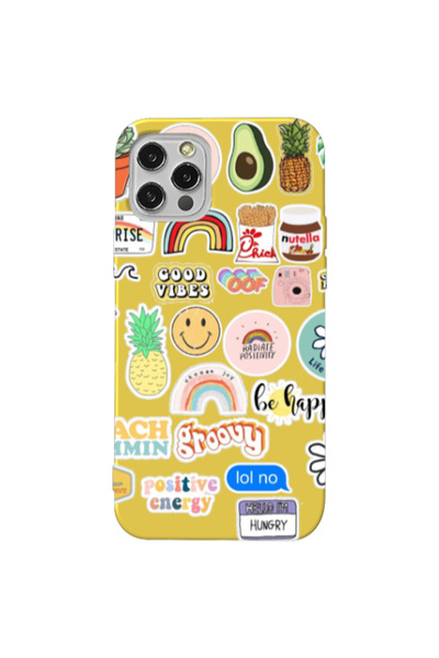 Other Apple iPhone 12 Pro Max Good vibes Yellow Colored Silicone TPU Θήκη