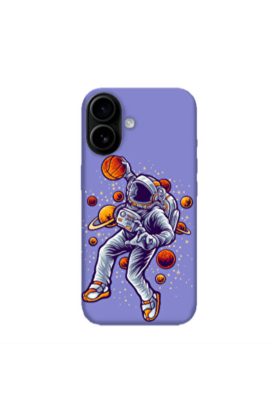 Other Apple Iphone 16 plus Space Basketball Purple Colored Silicone TPU Θήκη