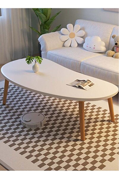 Hihonor Irregular Shape Table Living Room Small Apartment Home Unique Retro M...