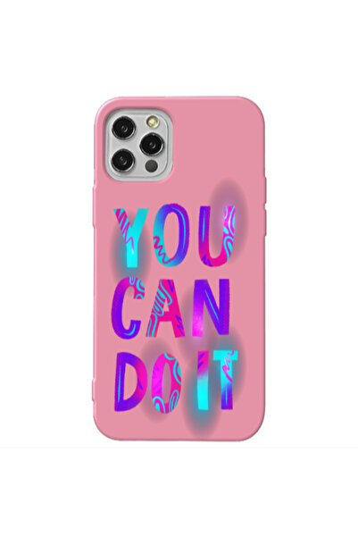Other Apple iPhone 13 Pro You Can Doit Pink Colored Silicone TPU Θήκη