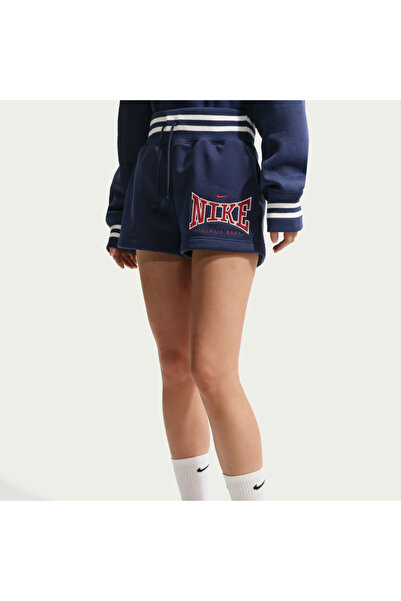 Nike Phoenix Fleece 4" Hr Short Kadın Mavi Şort(yousports)