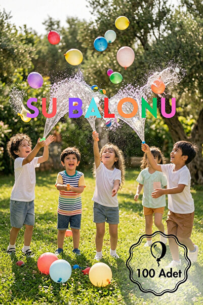 Bimotif 100lü Su Balonu Seti, Karışık Renkli Su Balonları, Yaz Eğlencesi Mini...