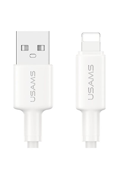 Usams Cablu U90 USB-A la Lightning 1m 12W 2.4A 480Mbps Alb
