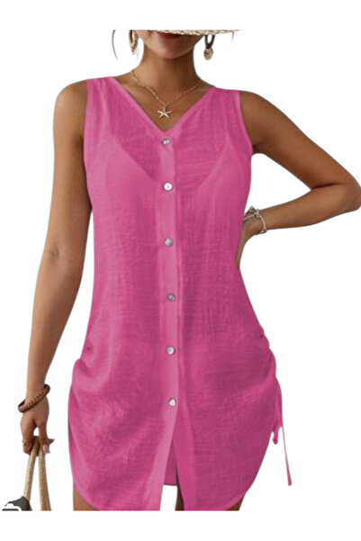 OEM Camasa de plaja dama, roz, din in, xl