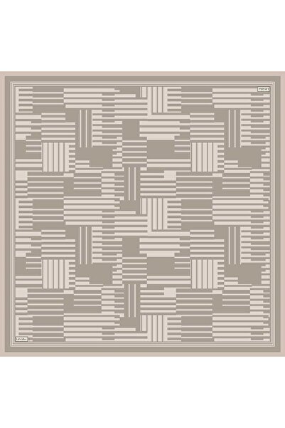Levidor Mink Edged Three Line Twill Silk Scarf