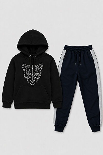 Trendy Merry Store Σετ παιδικής φόρμας Unisex με στάμπα Lion Drawing και τσέπ...