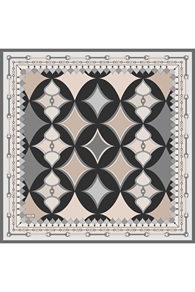 Levidor Gray Twill Silk Scarf with Lvd Printed Edges
