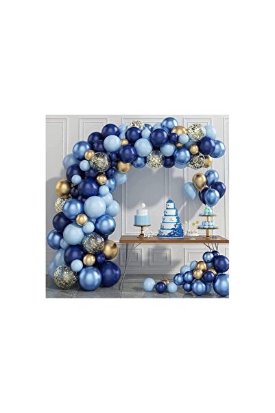 Empressco Blue Cosmic Chrome Gold Transparent Balloon Set of 100, Entertainme...