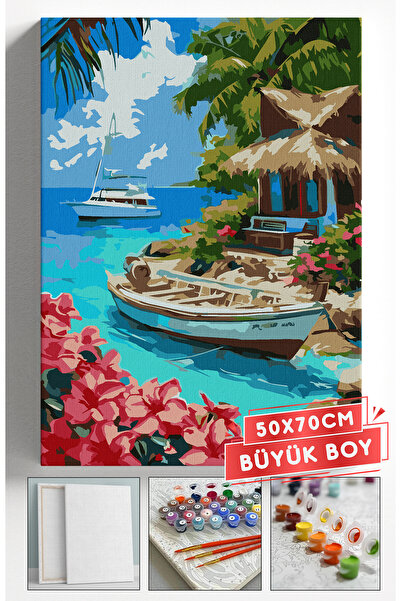 Akihabara Sayılarla Boyama Hobi Seti Çerçeveli Numaralı Tuval Fırça Boya Dahi...