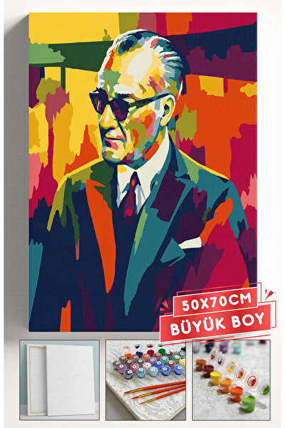 Akihabara Sayılarla Boyama Hobi Seti Çerçeveli Numaralı Tuval Fırça Boya Dahi...