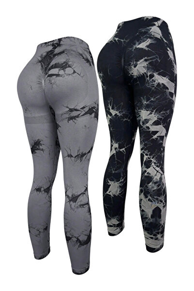OEM Colanti sport pentru femei, culoare negru cu alb, marime XS