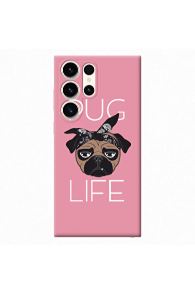 Other Samsung S24 Ultra Pug Life Pink Colored Silicone TPU Θήκη