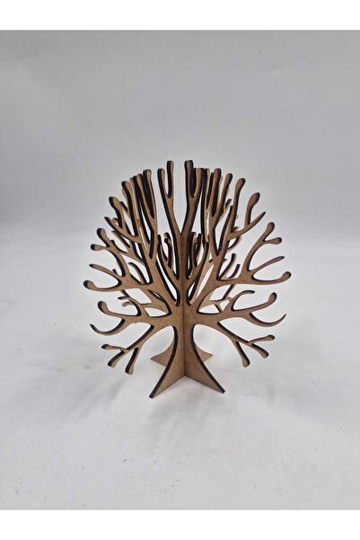 Mu Art Ahşap Dekoratif 3D Tasarım Ağaç Figürü - 13.5 cm - Ham MDF - Masaüstü ...