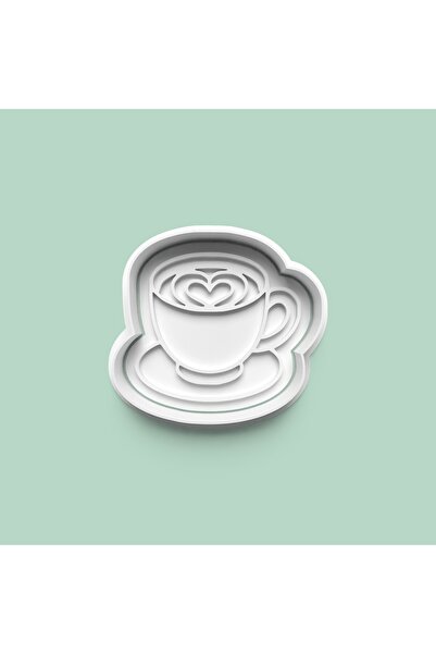 AKTASTORE Heart Detailed Coffee Cup Cookie Mold and Sugar Dough Mold 0972-3