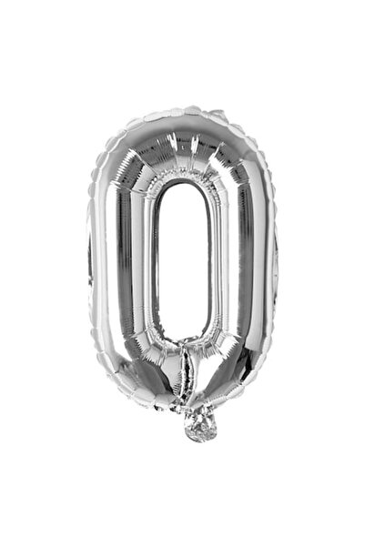 duoguo Balon din folie, Numărul 0, 80 cm, Pentru aer sau heliu, Argintiu