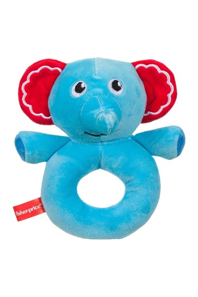 FISHER PRICE Inel cu zornăitoare elefant - Jucărie albastră pentru bebeluși