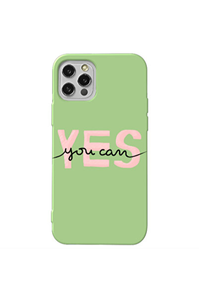 Other Apple iPhone 12 Pro Max Yes you cam Light Green Colored Silicone TPU Θήκη