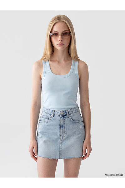 LC Waikiki Xside Blue U-Neck Women's Undershirt