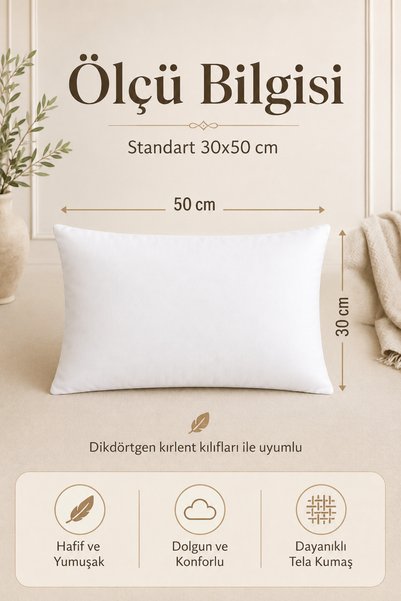 LemonBloom 4-Pack 30X50 cm White Bead Silicone Interlining Throw Pillow Inner Filling, Rectangular Throw Pillow Cushion Filler
