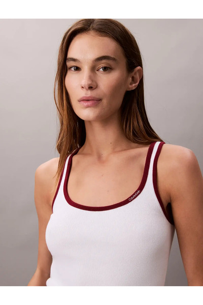 Calvin Klein CTN RIB TANK WITH Beyaz Kadın Atlet