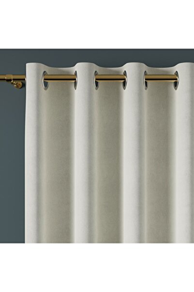 Milas Perdea din catifea cu ochiuri, crem, 140x260 cm
