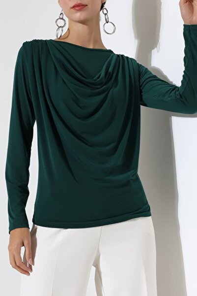 Sabr Women's Sandy Degaje Collar Long Sleeve Blouse