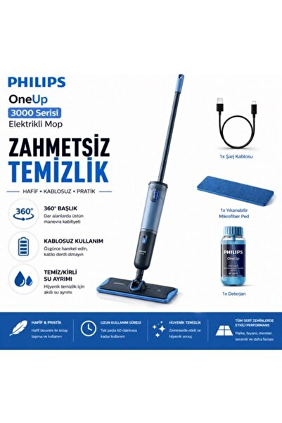 Philips Kablosuz Elektrikli Mop Temiz ve Kirli Su Ayırma Donanımlı 50 Dakika ...