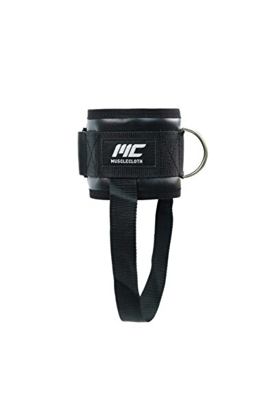 MUSCLECLOTH Deri Padded Ankle Cuff Taban Destekli Tekli Paket Siyah