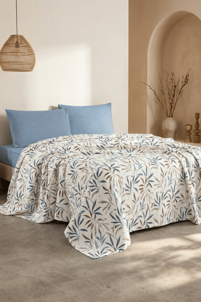 Menderes Home La Notte Spring Garden Double 4-Piece Pique Set 210X230 + 160X2...