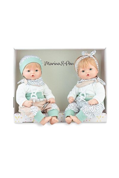 MARINA & PAU Papusi Marina&Pau gemene plangatoare multicolor 40cm
