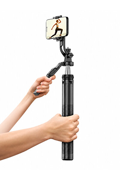 Bubitechh Bluetooth Kumandalı Selfie Çubuğu Tripod 181 cm Uzayabilir 4 Ayaklı...