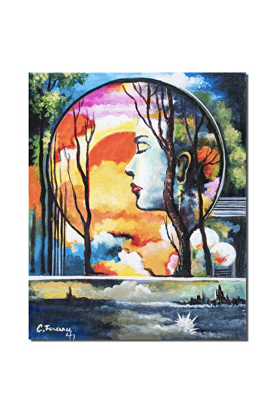 artnova Tablou modern pictat manual, Dualitate, 50x40cm ulei pe panza, Consta...