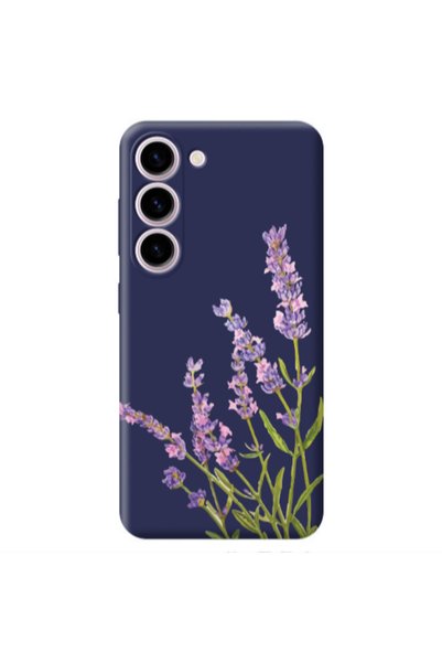 Other Samsung S23 Flowers 8 Dark Grey Colored Silicone TPU Θήκη