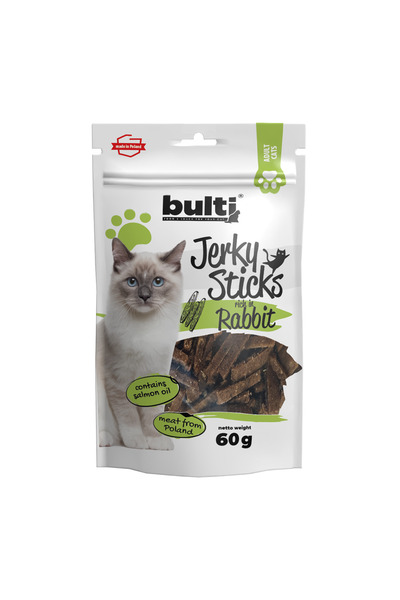 Bulti Snack pisici, Bulti, 60g, Carne de Iepure Sticks, Pisici Adulte, Susțin...