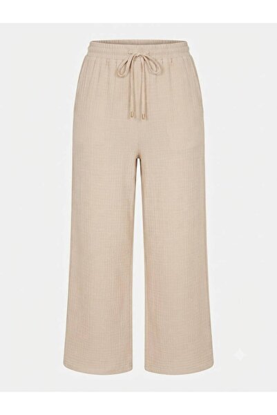 Moda Manga Bol Paça Pants with Elastic Waist