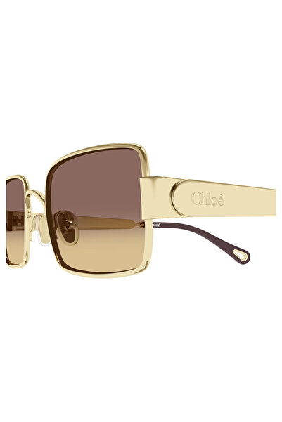 CHLOE CH0354S 002 Gold Brown Oversize Kadin Gunes Gozlugu