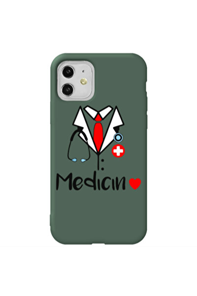 Other Apple iPhone 11 Medicin Dark Green Colored Silicone TPU Θήκη