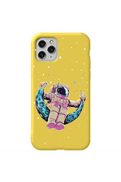Other Apple iPhone 11 Pro Astronaut swinging on the moon Yellow Colored Silic...